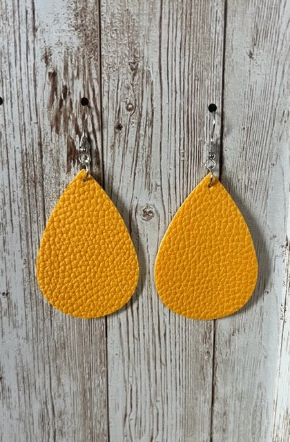 Yellow Leather Earrings