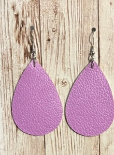 Purple Leather Earrings