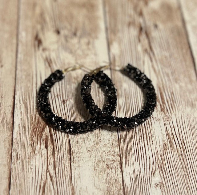 Black Gem Hoops