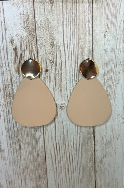 Tan Metal Earrings