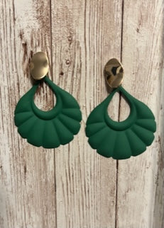 Green Metal Earrings