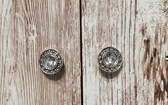 Silver Circle Rhinestone Earrings