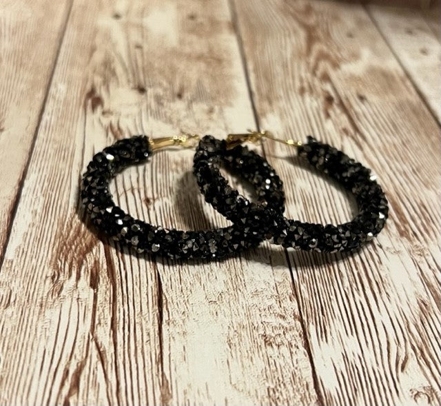 Black Gem Hoops