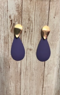 Purple Metal Drop Earrings