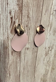 Light Pink Metal Earrings