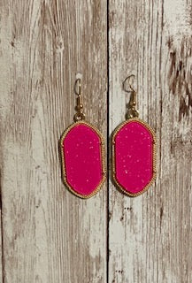 Pink Geometric Earrings
