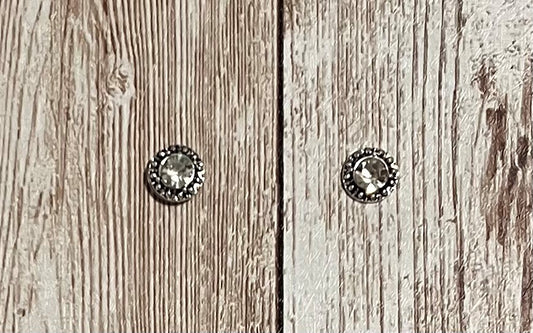 Small Silver Rhinestone Earrings