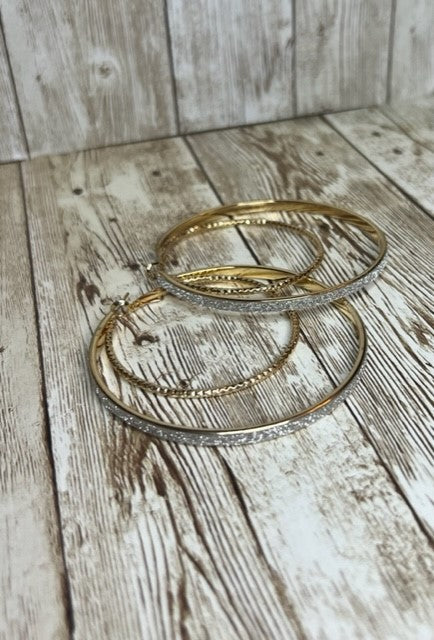 Double Hoop Sparkly Earrings