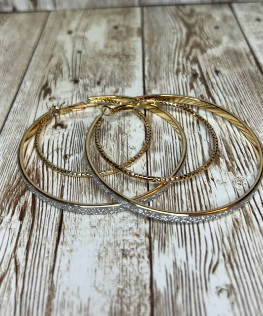 Double Hoop Sparkly Earrings