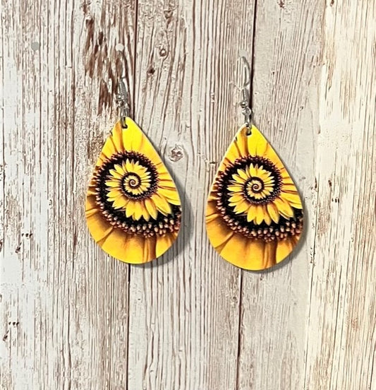 Sunflower Teardrop Earrings