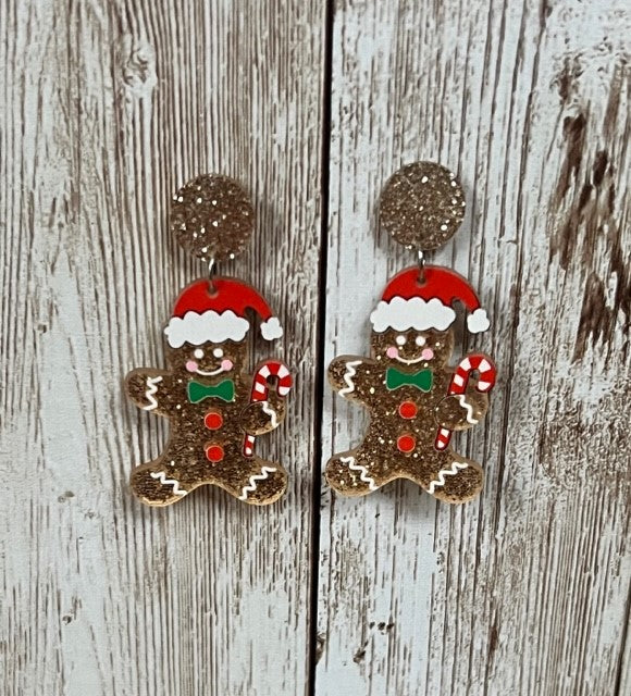 Sparkly Ginger Bread Earrings