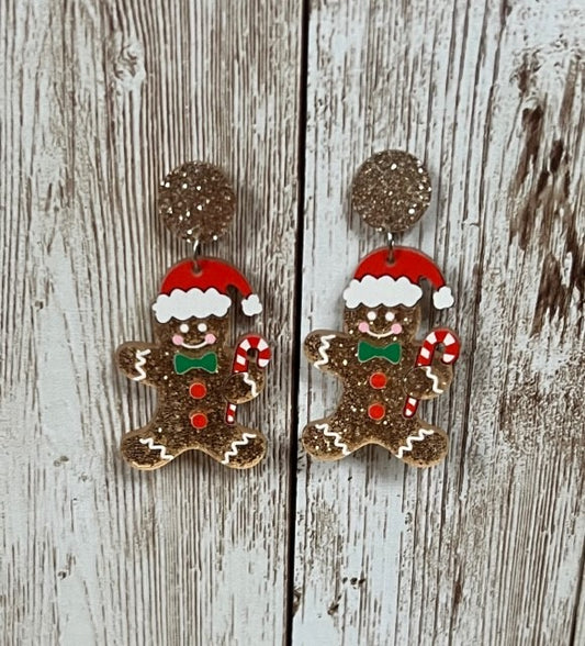 Sparkly Ginger Bread Earrings