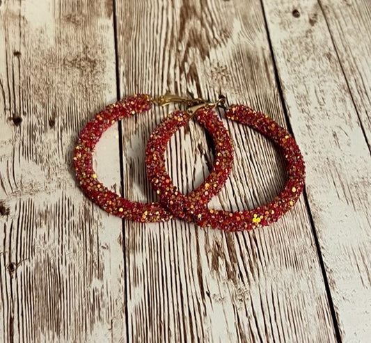 Red Sequin Hoops