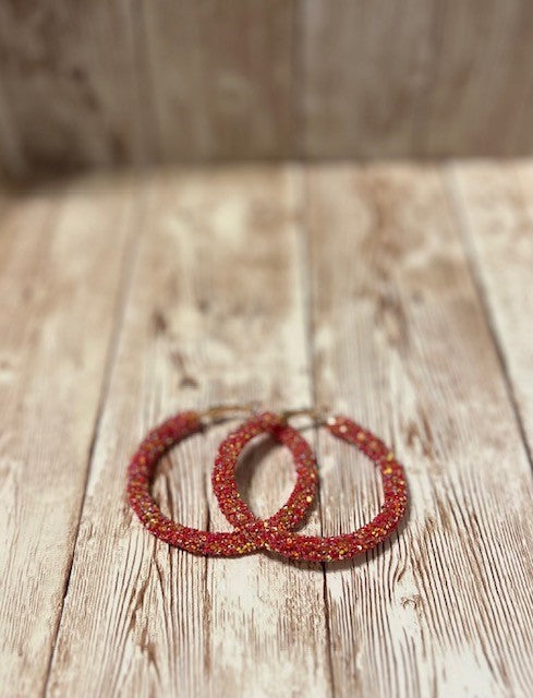 Red Sequin Hoops