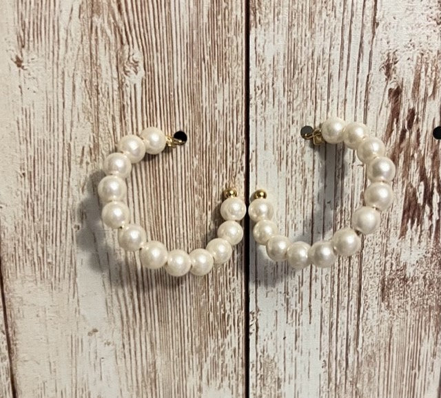 Full Pearl Hoops