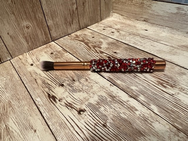 Red Rhinestone Makeup Brush Set